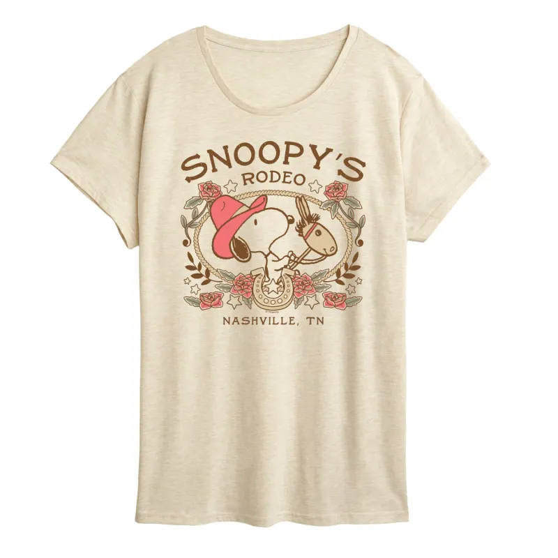 Peanuts - Snoopy Western - Women's Short Sleeve Graphic T-Shirt sold by Zulily