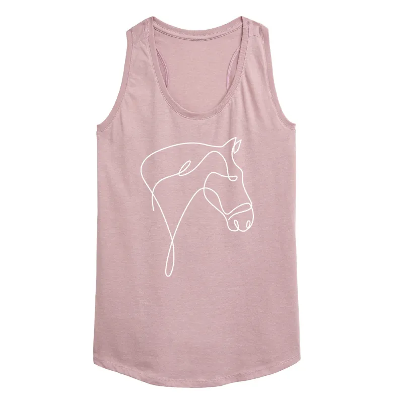 Instant Message - White Line Horse Doodle - Women's Racerback Graphic Tank sold by Zulily