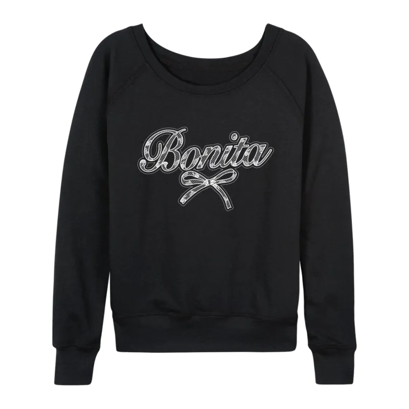 Instant Message - Lace Bonita - Women's French Terry Long Sleeve Pullover sold by Zulily