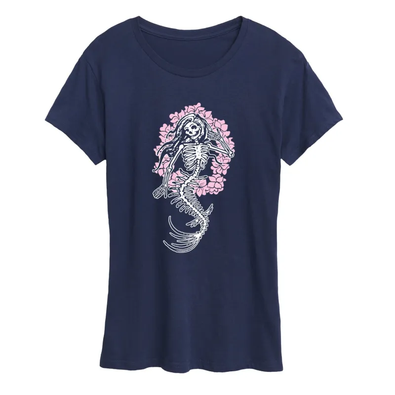 Instant Message - Mermaid Skeleton - Women's Short Sleeve Graphic T-Shirt made by Zulily