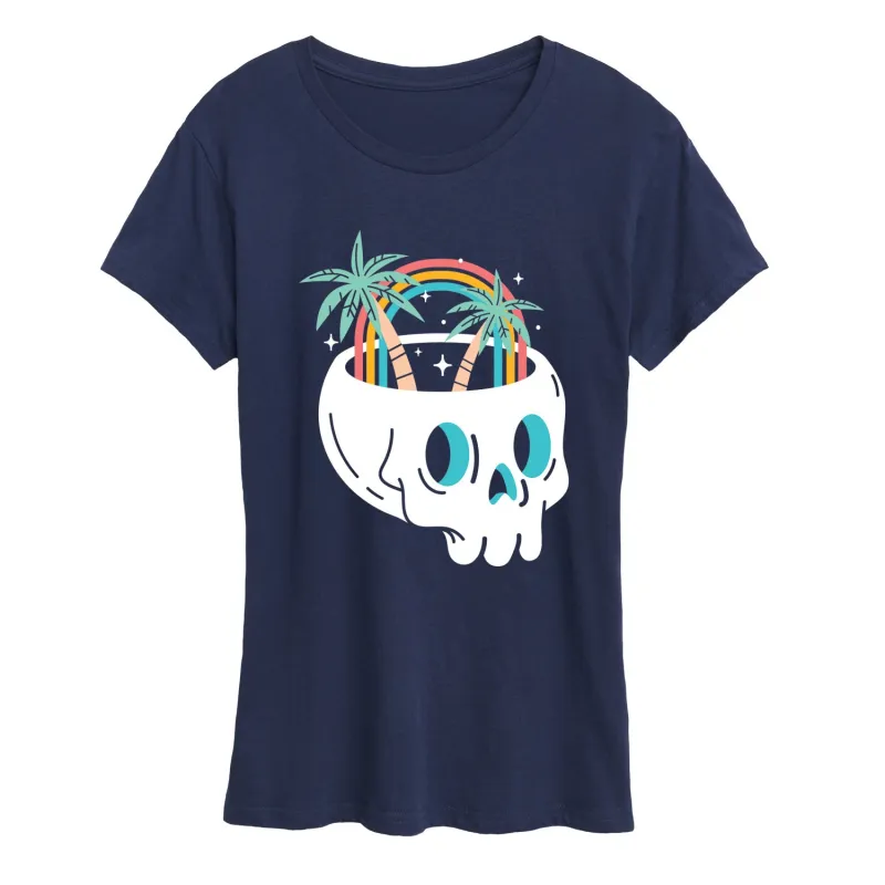 Instant Message - Beach Skull - Women's Short Sleeve Graphic T-Shirt sold by Zulily