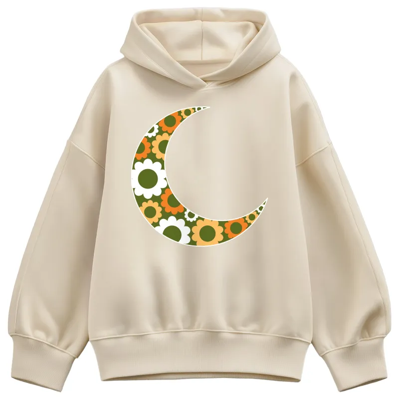 Instant Message - 70's Flower Moon - Women's Oversized Fleece Hoodie Sweatshirt sold by Zulily