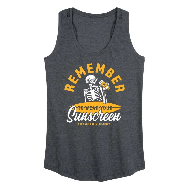 Instant Message - Skeleton Wear Your Sunscreen - Women's Racerback Graphic Tank made by Zulily