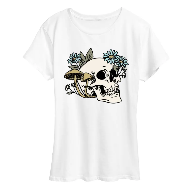Instant Message - Plant Skull - Women's Short Sleeve Graphic T-Shirt sold by Zulily