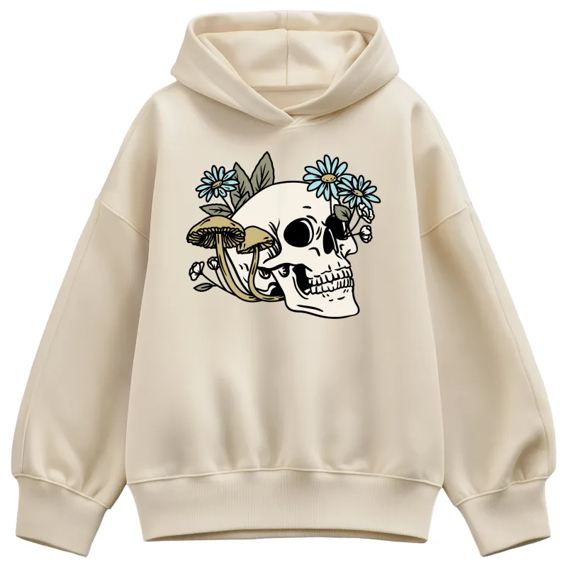 Instant Message - Plant Skull - Women's Oversized Fleece Hoodie Sweatshirt sold by Zulily