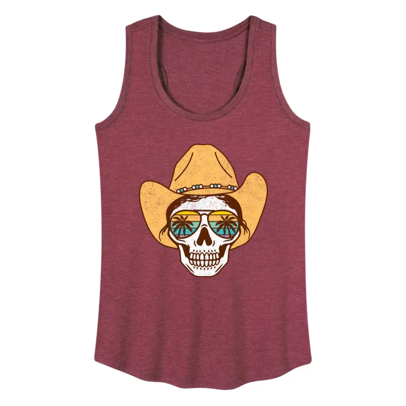 Instant Message - Beach Cowgirl Skull - Women's Racerback Graphic Tank sold by Zulily