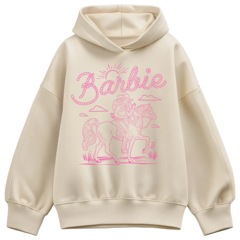 Barbie - Western Horseride - Women's Oversized Fleece Hoodie Sweatshirt sold by Zulily