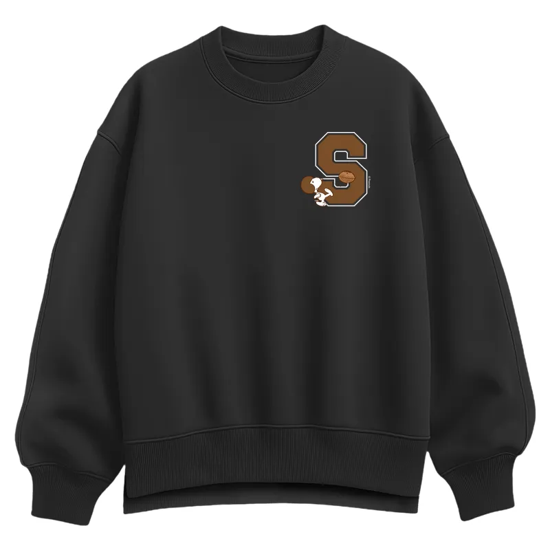 Peanuts - Snoopy School Football - Women's Oversized Fleece Crew Sweatshirt sold by Zulily