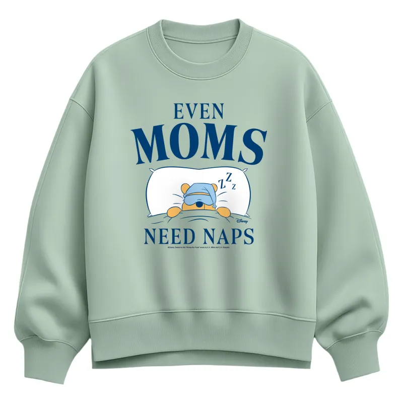 Winnie the Pooh - Even Moms Need Naps - Women's Oversized Fleece Crew Sweatshirt made by Zulily