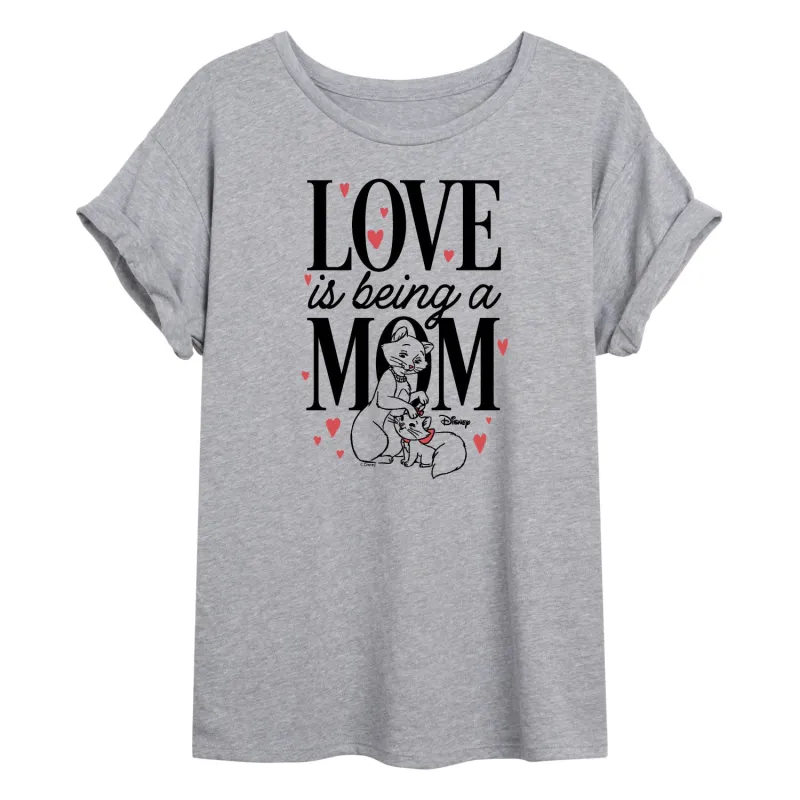 The Aristocats - Love Is Being Mom - Juniors Oversized Graphic T-Shirt sold by Zulily