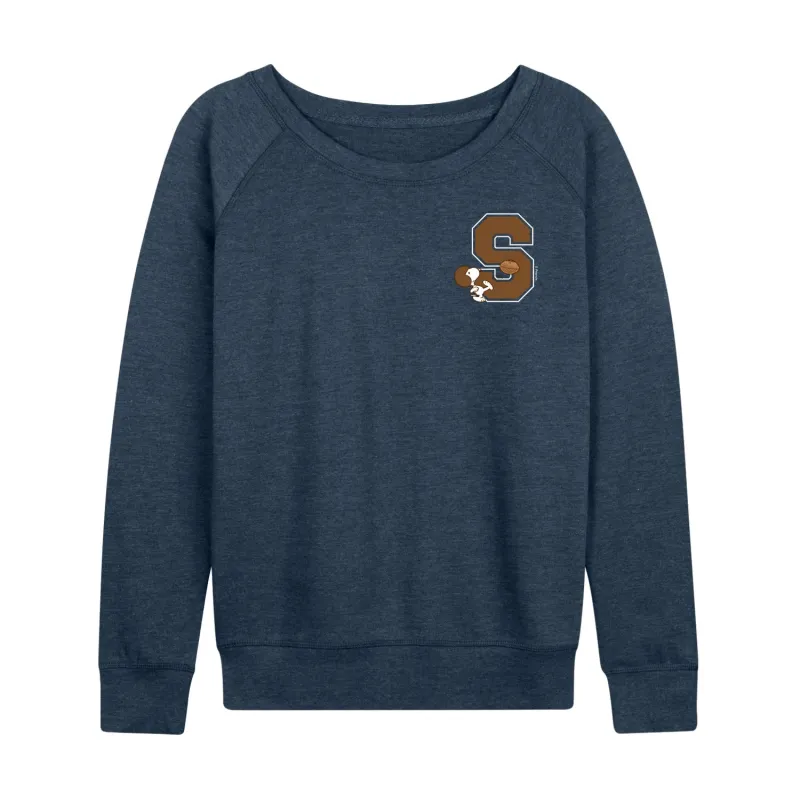 Peanuts - Snoopy School Football - Women's French Terry Long Sleeve Pullover made by Peanuts