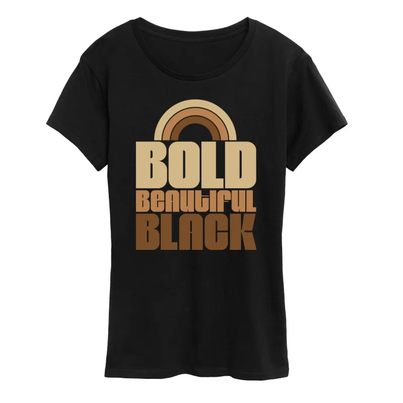 Instant Message - Bold Beautiful Black - Women's Short Sleeve Graphic T-Shirt sold by Zulily