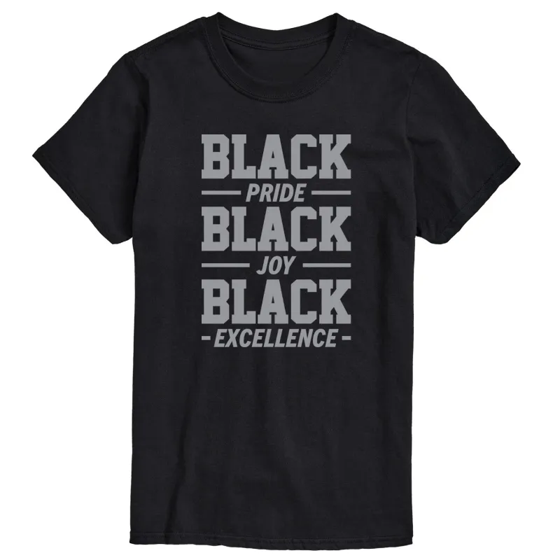Instant Message - Black Pride Joy Excellence - Men's Short Sleeve Graphic T-Shirt sold by Zulily