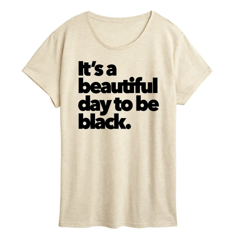 Instant Message - Beautiful Day to be Black - Women's Short Sleeve Graphic T-Shirt made by Zulily
