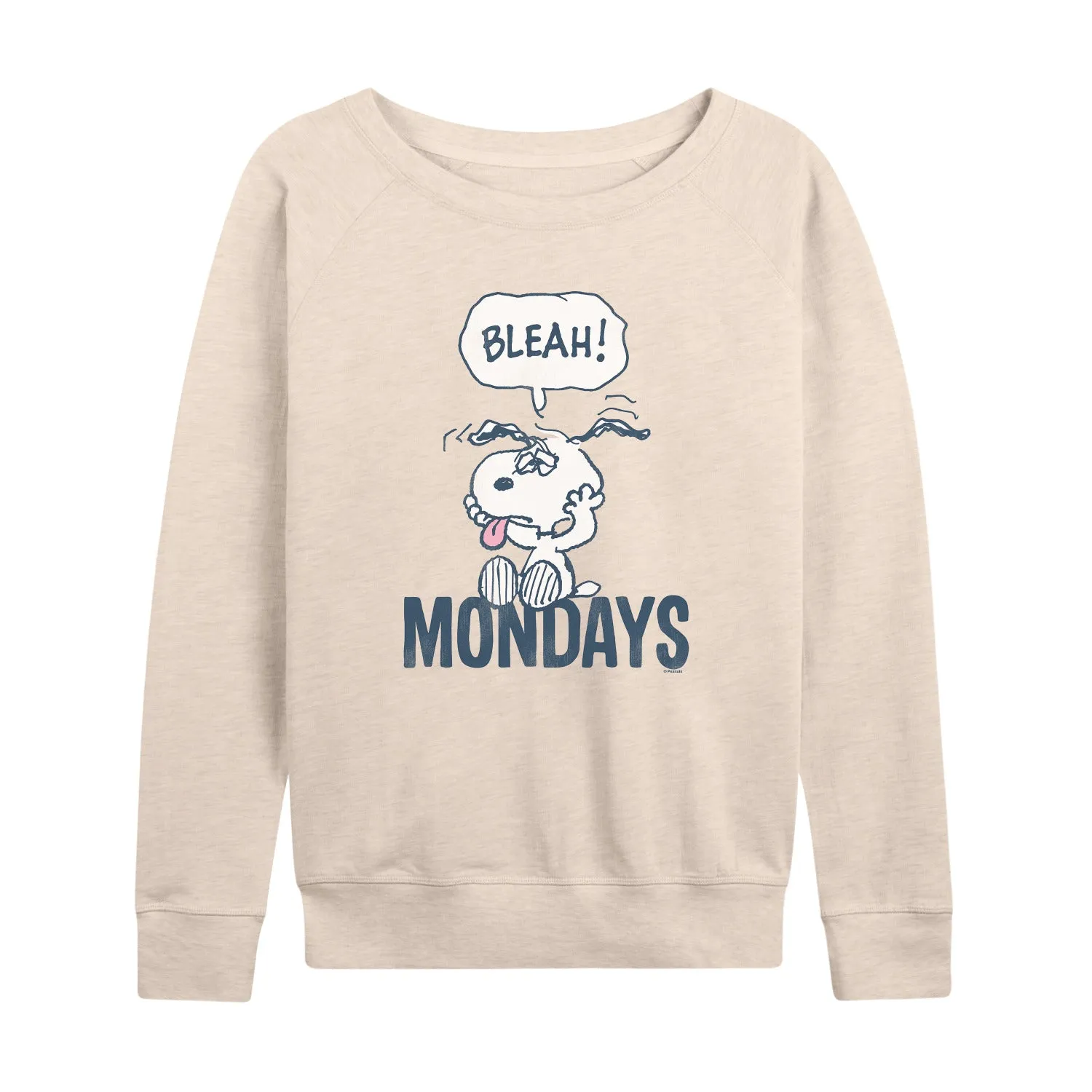 Peanuts - Bleah Mondays Snoopy - Women's French Terry Long Sleeve Pullover sold by Zulily