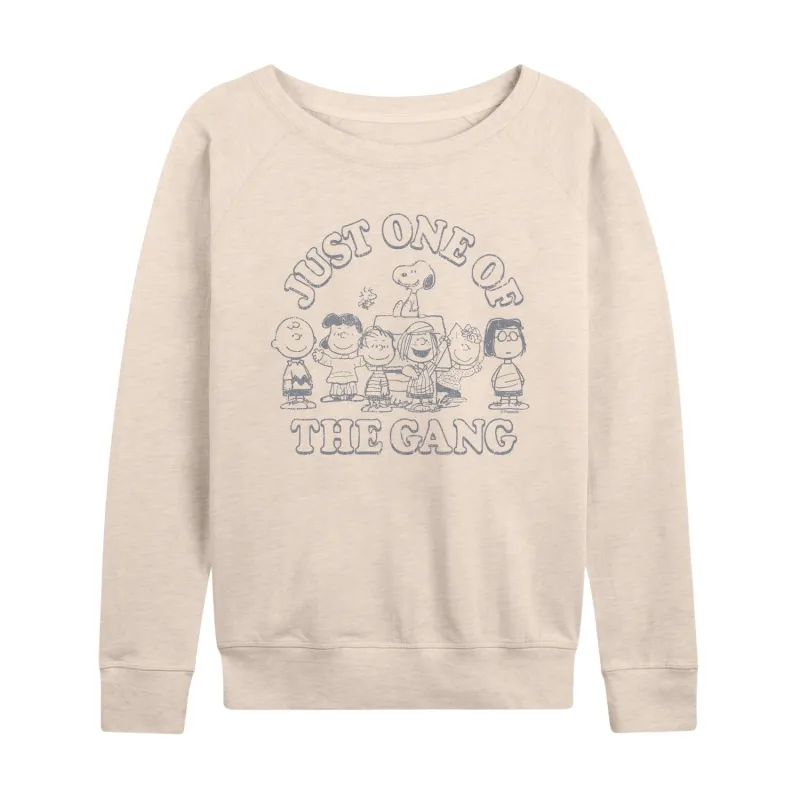 Peanuts - One of the Gang - Women's French Terry Long Sleeve Pullover sold by Zulily