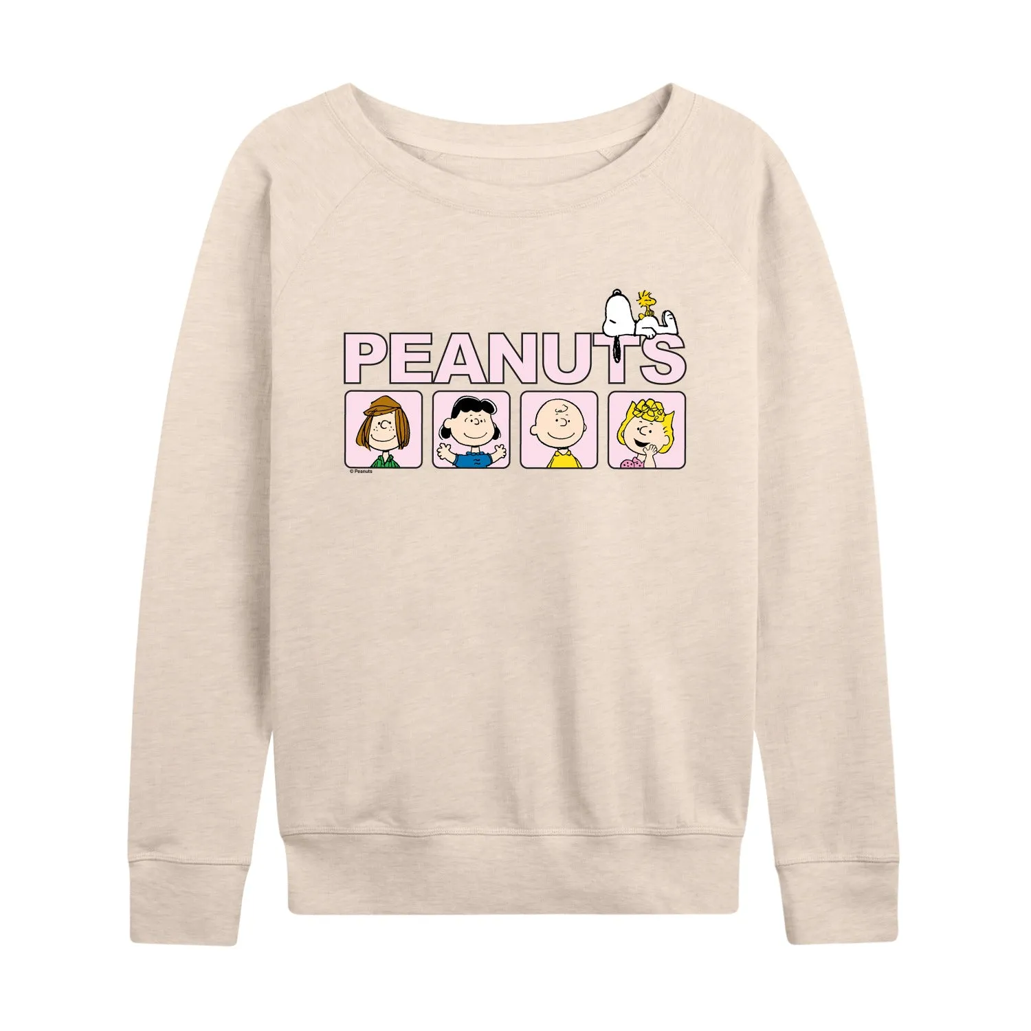 Peanuts - Crew Blocks - Women's French Terry Long Sleeve Pullover sold by Zulily
