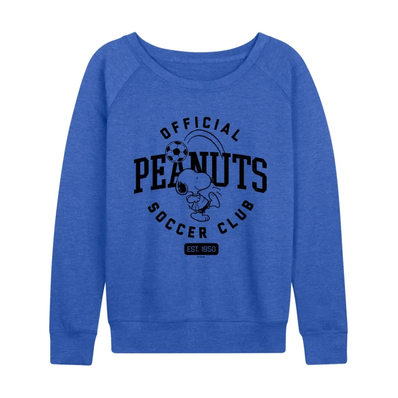 Peanuts - Peanuts Soccer Club - Women's French Terry Long Sleeve Pullover sold by Zulily