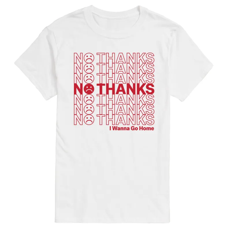 Instant Message - No Thanks - Men's Short Sleeve Graphic T-Shirt sold by Zulily