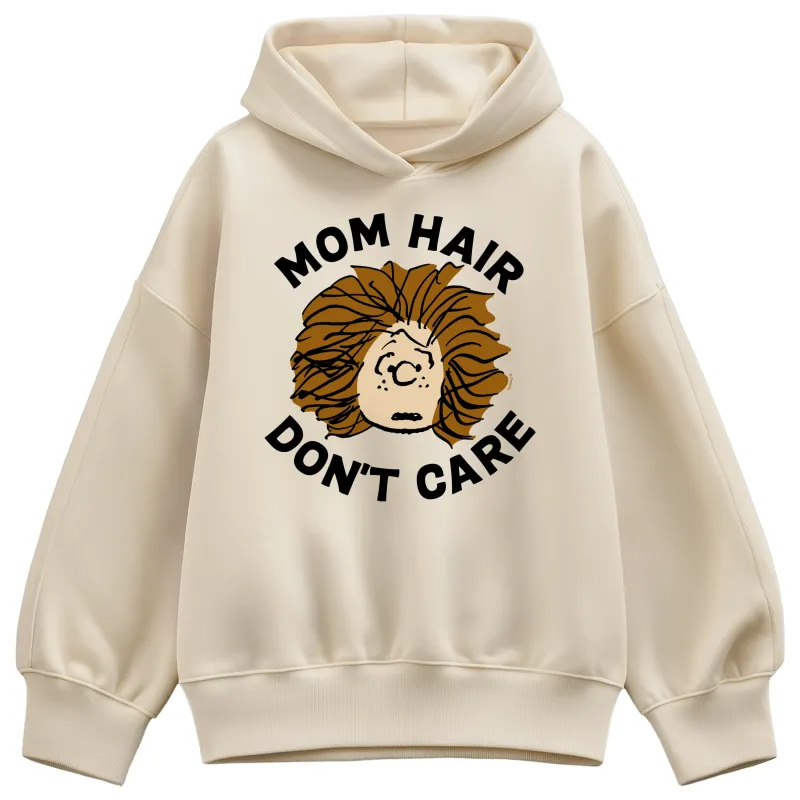 Peanuts - Mom Hair Don't Care - Women's Oversized Fleece Hoodie Sweatshirt sold by Zulily