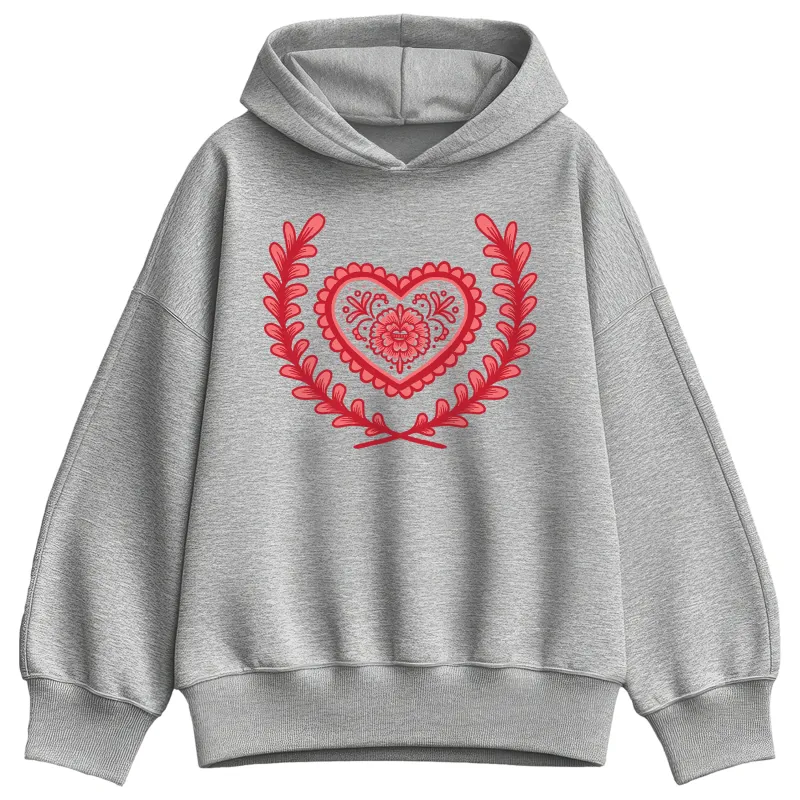 Instant Message - Scandinavian Heart - Women's Oversized Fleece Hoodie Sweatshirt sold by Zulily