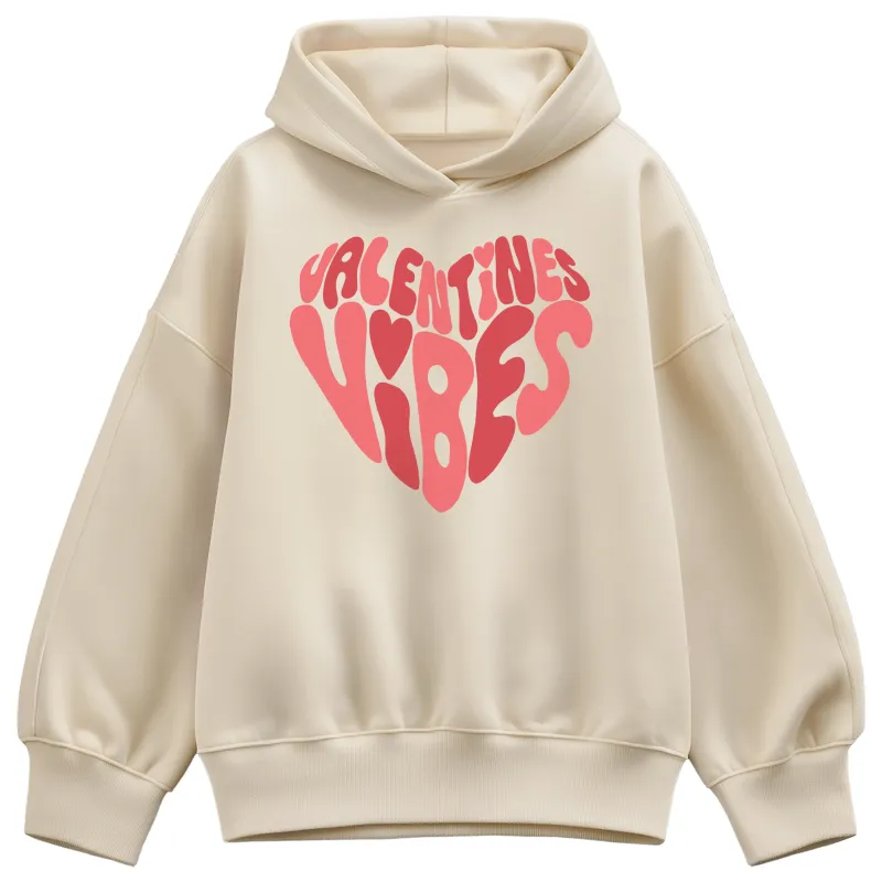 Instant Message - Valentines Vibes - Women's Oversized Fleece Hoodie Sweatshirt made by Zulily