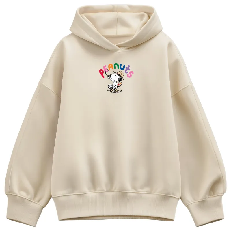 Peanuts - Rainbow Painting - Women's Oversized Fleece Hoodie Sweatshirt sold by Zulily