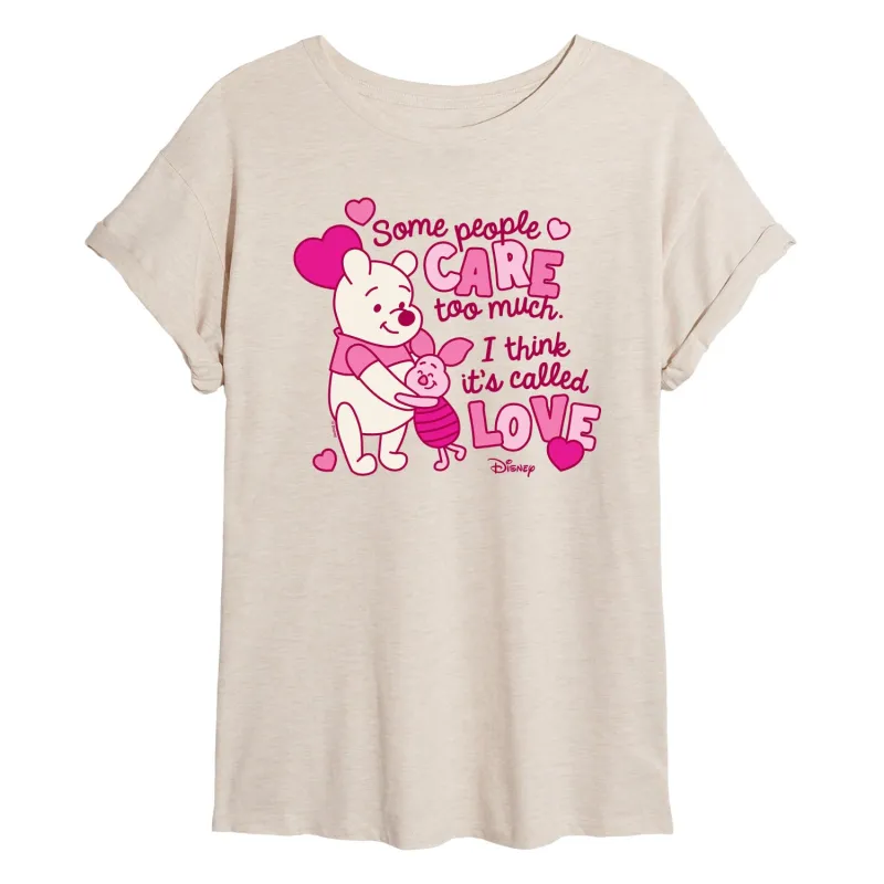 Winnie the Pooh - Care Too Much Called Love - Women's Oversized Graphic T-Shirt sold by Zulily