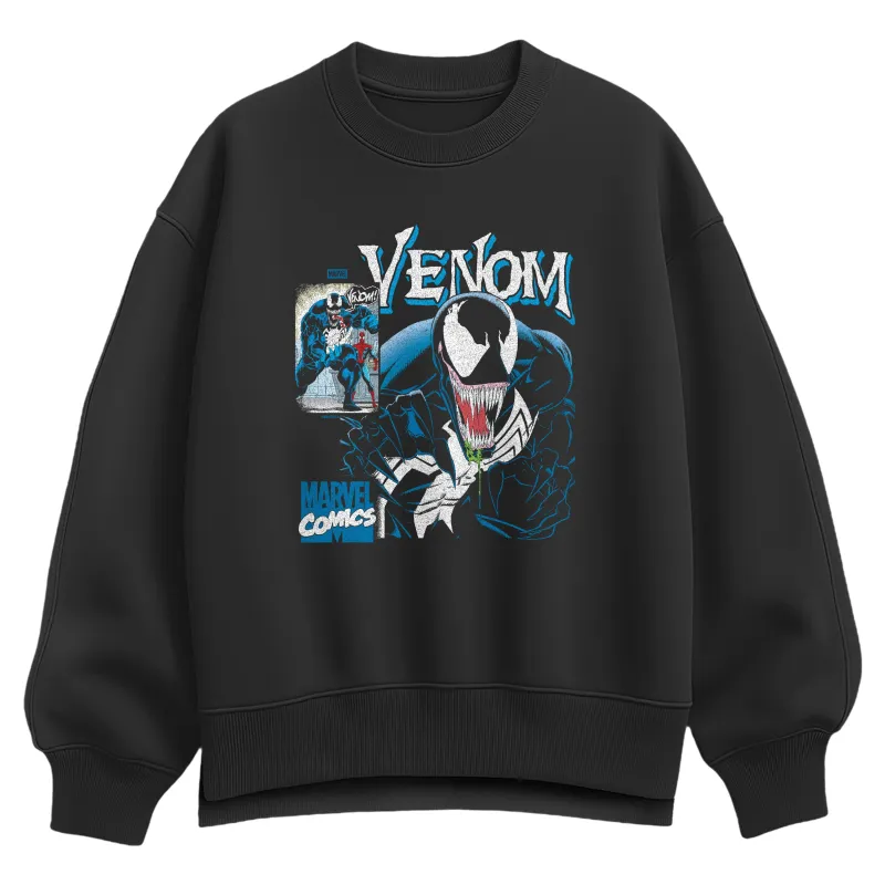 Marvel - Venom Bootleg - Women's Oversized Fleece Crew Sweatshirt made by Marvel