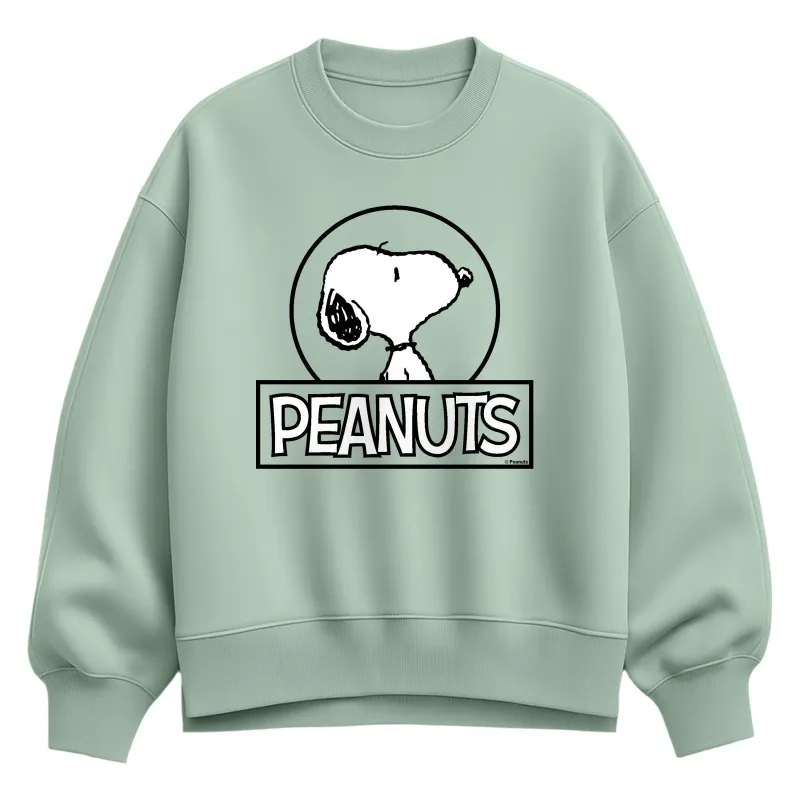 Peanuts - Snoopy Circle - Women's Oversized Fleece Crew Sweatshirt sold by Zulily