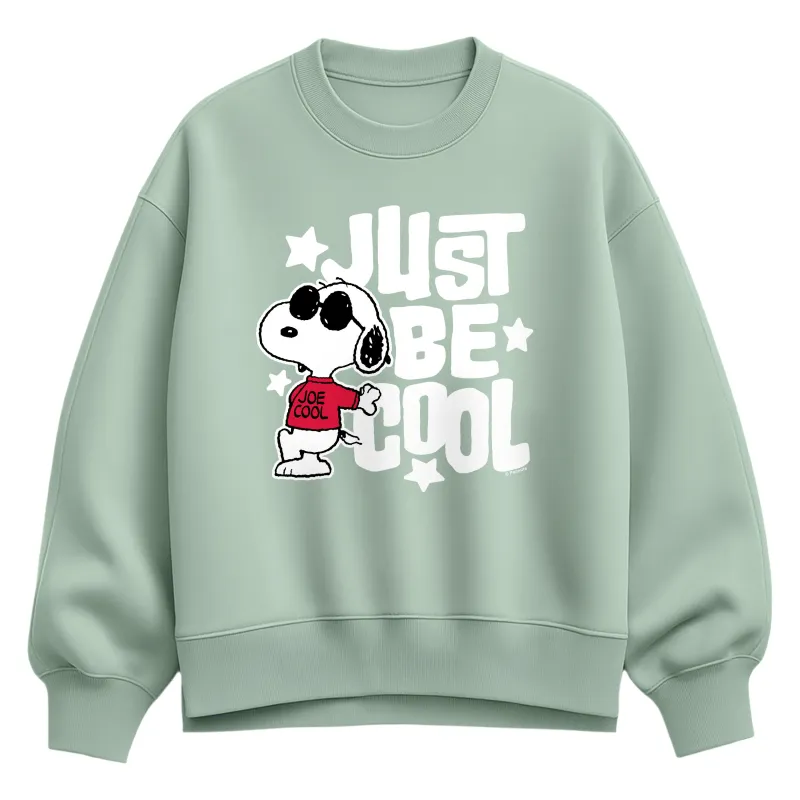 Peanuts - Just Be Cool - Women's Oversized Fleece Crew Sweatshirt sold by Zulily