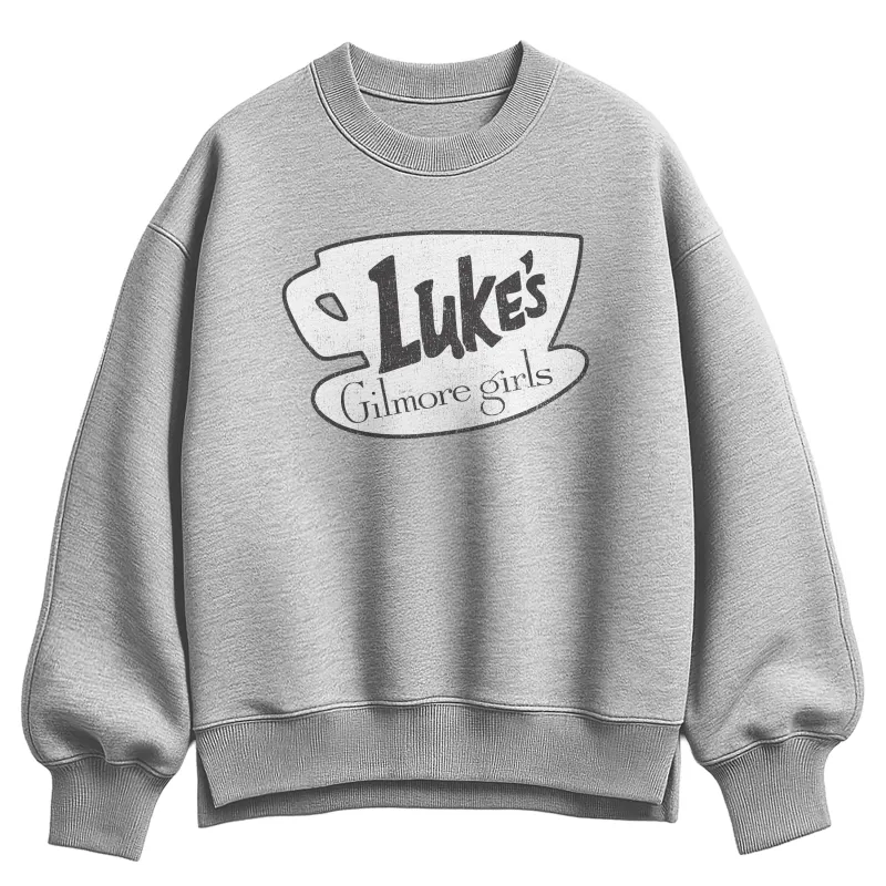Gilmore Girls - Lukes Coffee  - Ladies Oversized Fleece Crew Sweatshirt sold by Zulily