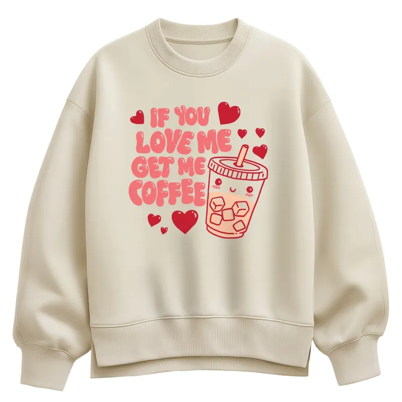 Instant Message - Bring Me Iced Coffee - Women's Oversized Fleece Crew Sweatshirt sold by Zulily