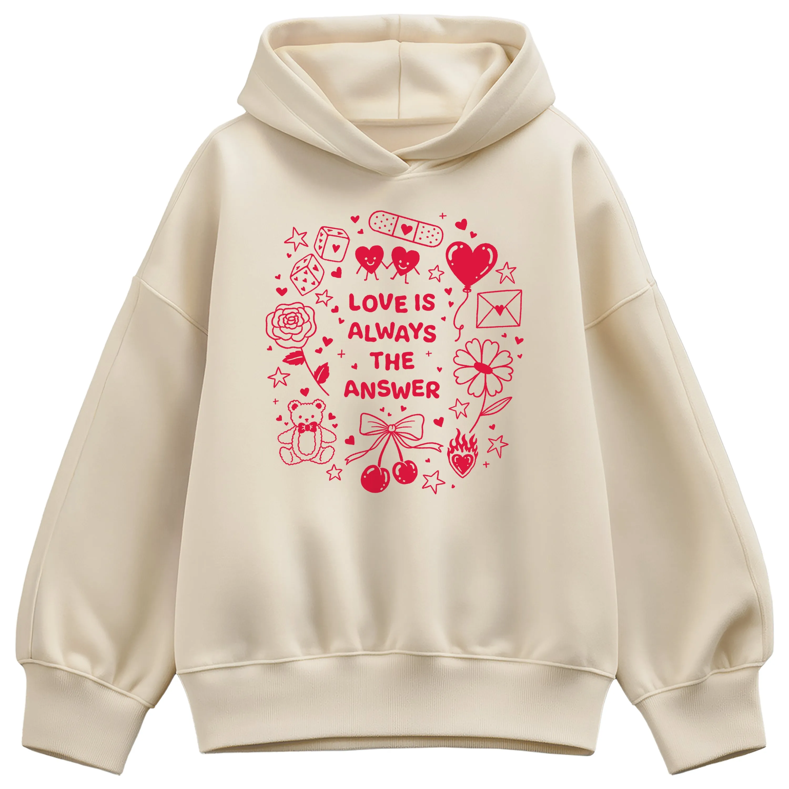 Instant Message - Love U Forever & Always is Always the Answer - Women's Oversized Fleece Hoodie Sweatshirt sold by Zulily
