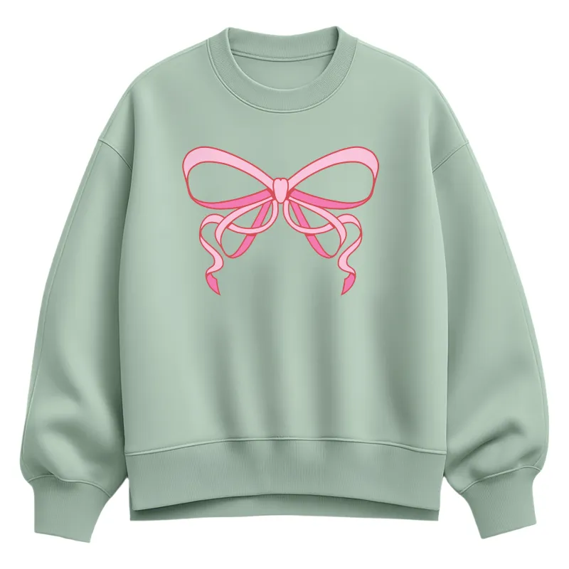 Instant Message - Simple Bow - Women's Oversized Fleece Crew Sweatshirt sold by Zulily