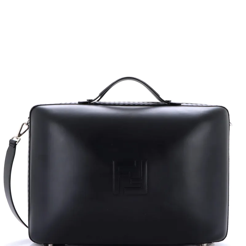 Pre-Loved Fendi FF Zip Around Travel Bag Leather Large sold by Zulily