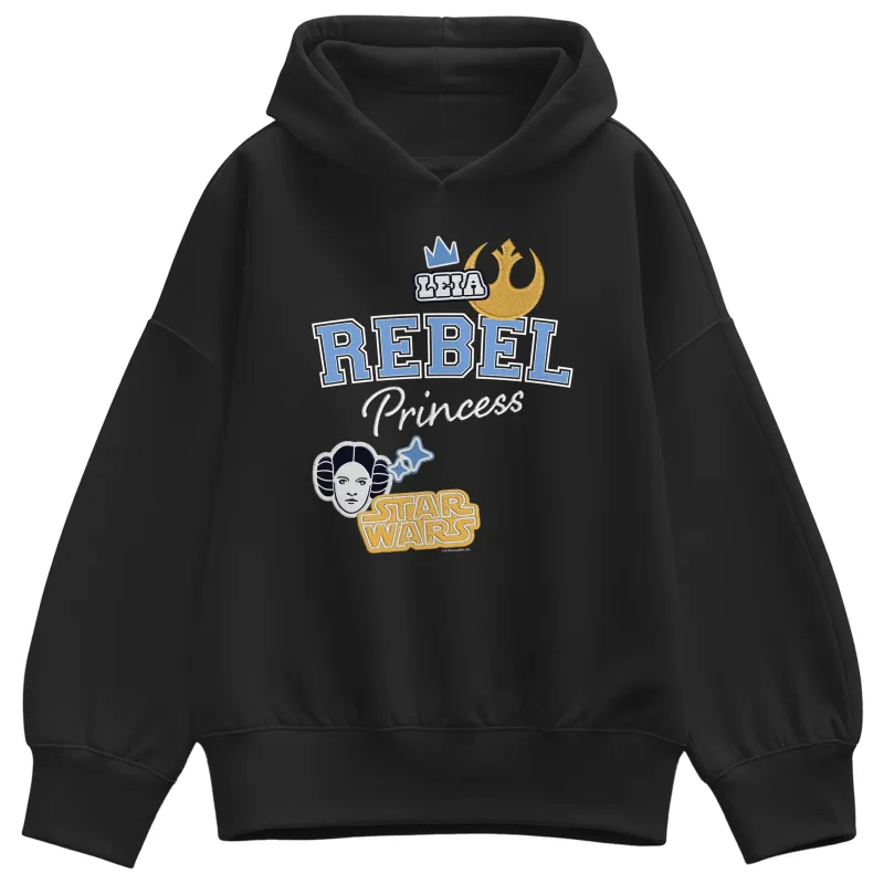 Star Wars - Rebel Princess Faux Patches - Women's Oversized Fleece Hoodie Sweatshirt made by Star Wars