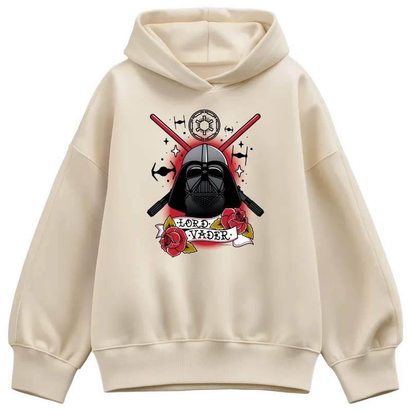 Star Wars - Darth Vader Traditional Tattoo - Women's Oversized Fleece Hoodie Sweatshirt made by Star Wars