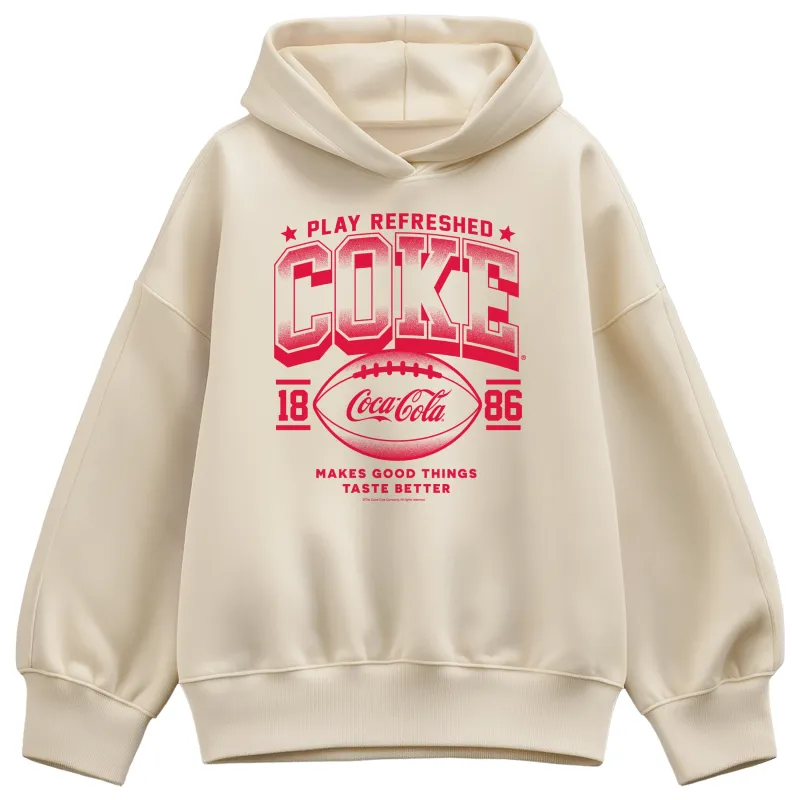 Coca-Cola - Play Refreshed - Women's Oversized Fleece Hoodie Sweatshirt sold by Zulily