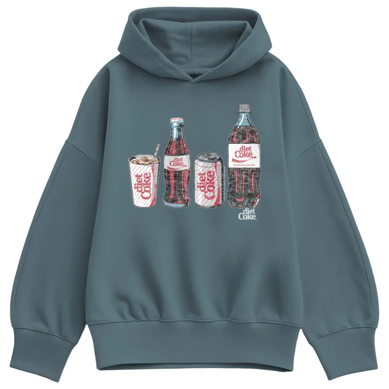Diet Coke - Bottles and Cans - Women's Oversized Fleece Hoodie Sweatshirt sold by Zulily