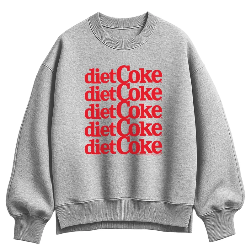 Coca-Cola - Diet Coke Stacked - Ladies Oversized Fleece Crew Sweatshirt sold by Zulily