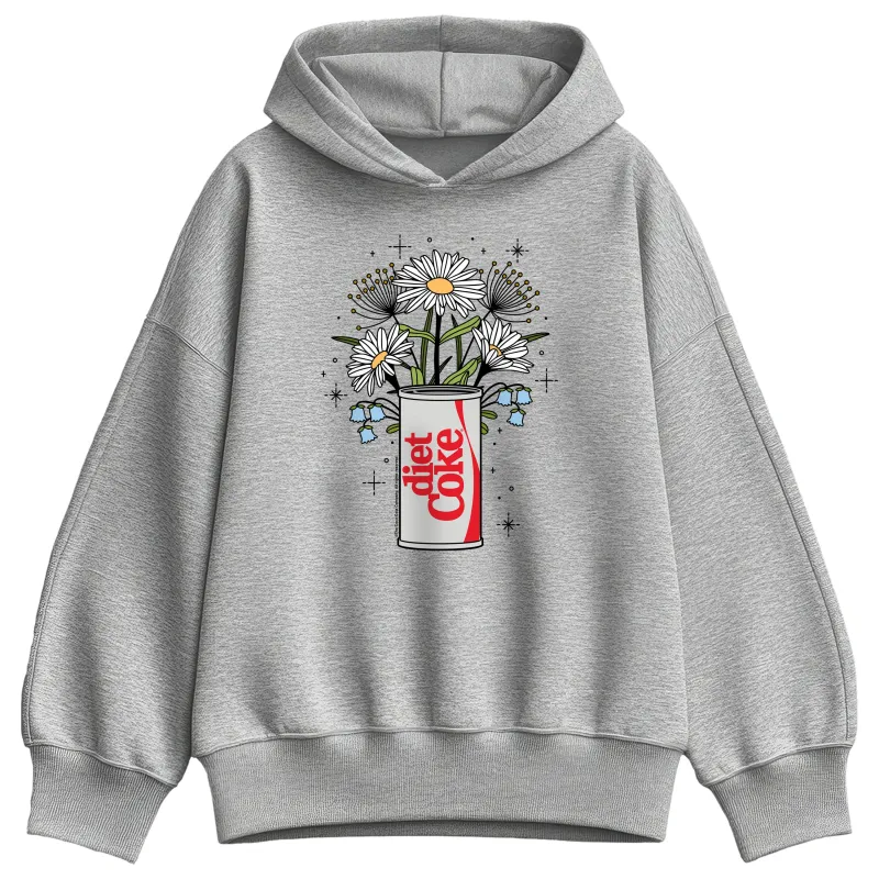 Coca-Cola - Flowers With Coke Can - Ladies Oversized Fleece Hoodie Sweatshirt sold by Zulily