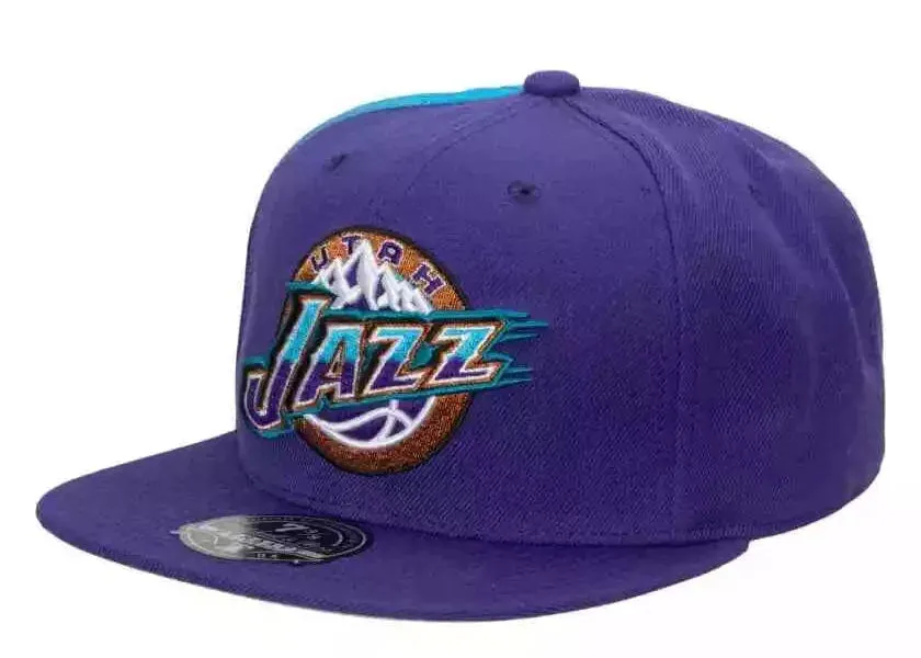 Men's Mitchell & Ness NBA Tapestry Fitted Hwc Jazz sold by Zulily