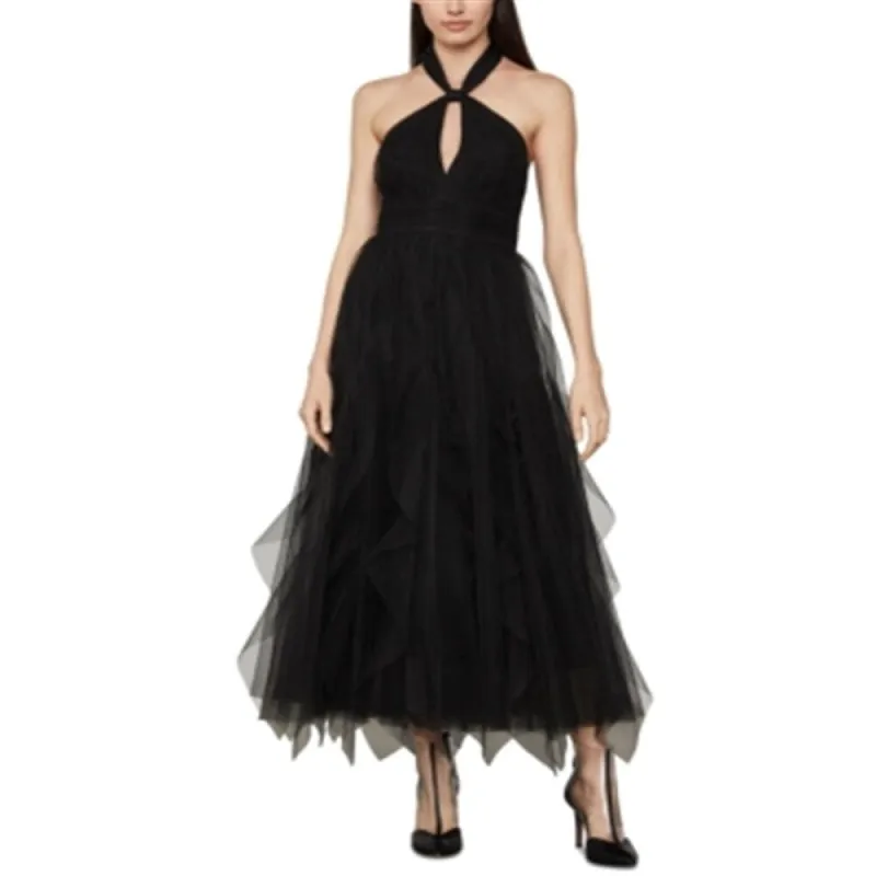 BCBGMAXAZRIA Women's EVE Tulle Halter Evening Dress Black Size 2 sold by Zulily