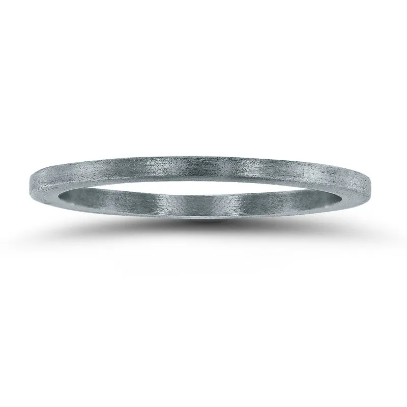 1MM Thin Matte Finish Band in 14K White Gold sold by Zulily