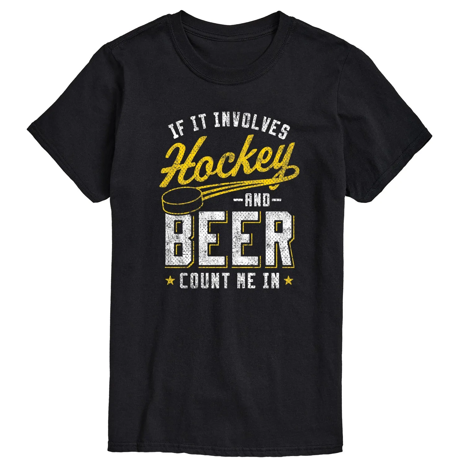 Instant Message - Hockey And Beer Count Me In - Men's Short Sleeve Graphic T-Shirt sold by Zulily product image thumbnail 2