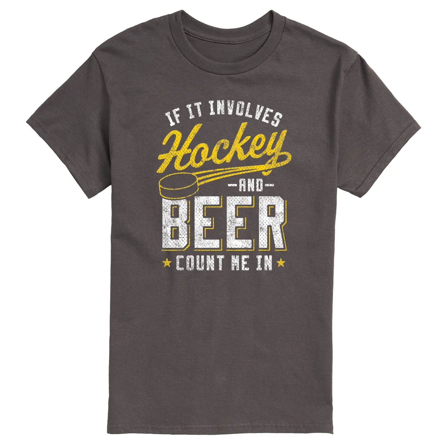 Instant Message - Hockey And Beer Count Me In - Men's Short Sleeve Graphic T-Shirt sold by Zulily product image thumbnail 3
