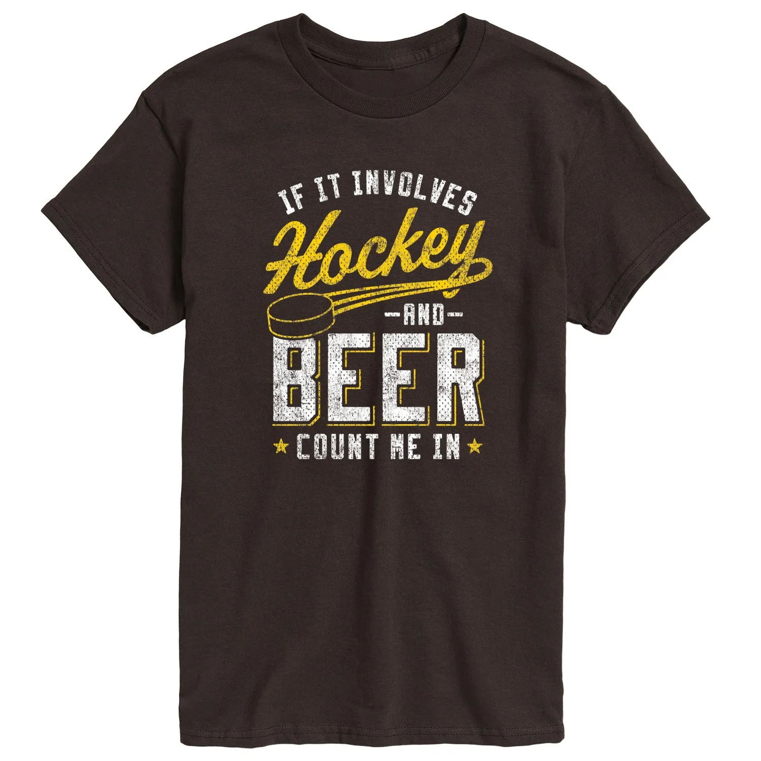 Instant Message - Hockey And Beer Count Me In - Men's Short Sleeve Graphic T-Shirt sold by Zulily product image thumbnail 4