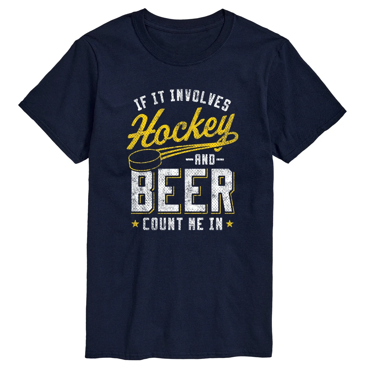 Instant Message - Hockey And Beer Count Me In - Men's Short Sleeve Graphic T-Shirt sold by Zulily
