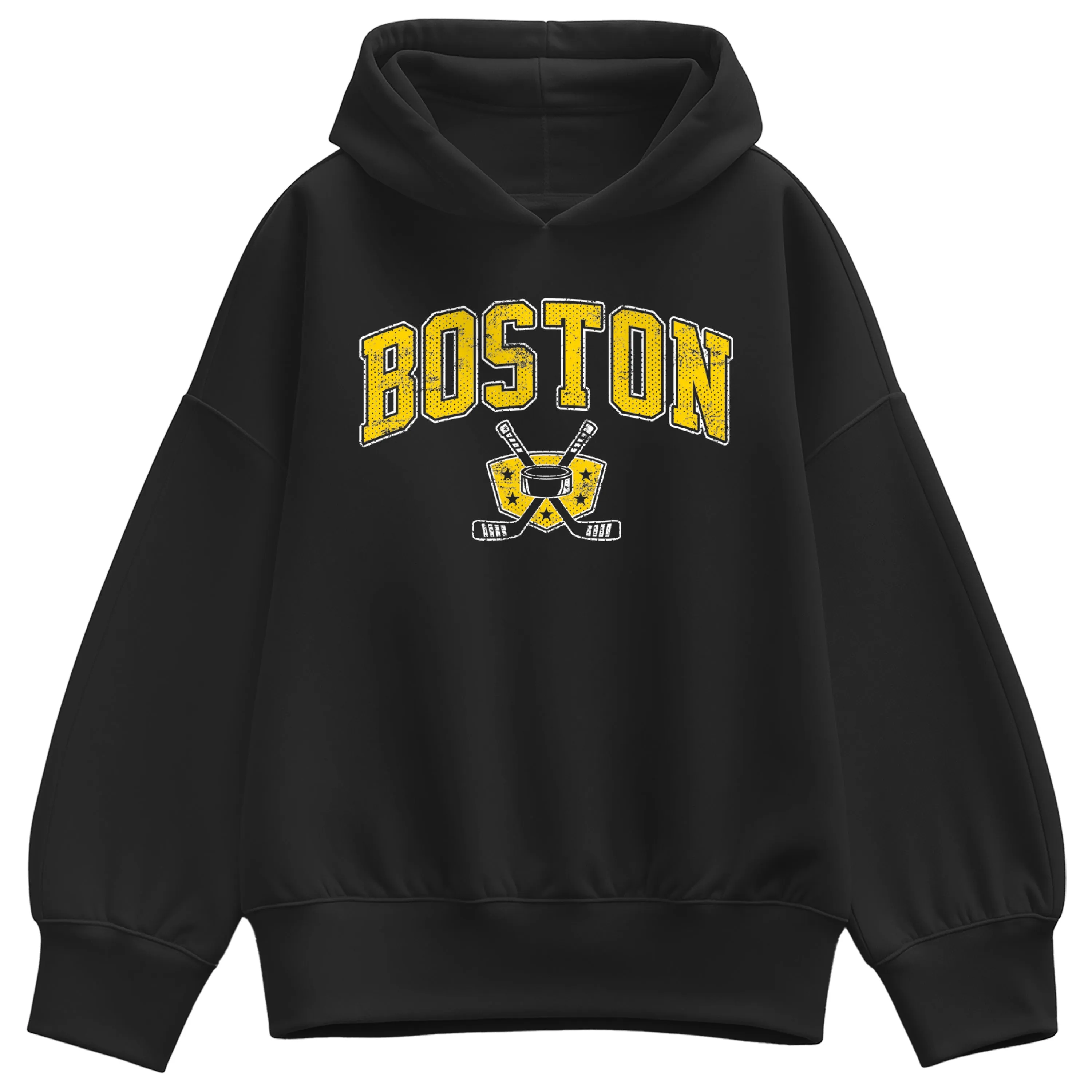 Instant Message - Boston Hockey - Women's Oversized Fleece Hoodie Sweatshirt sold by Zulily
